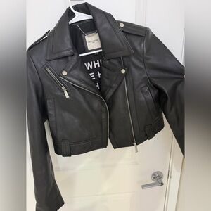EACH OTHER LEATHER JACKET WOMENS SIZE Small BLACK